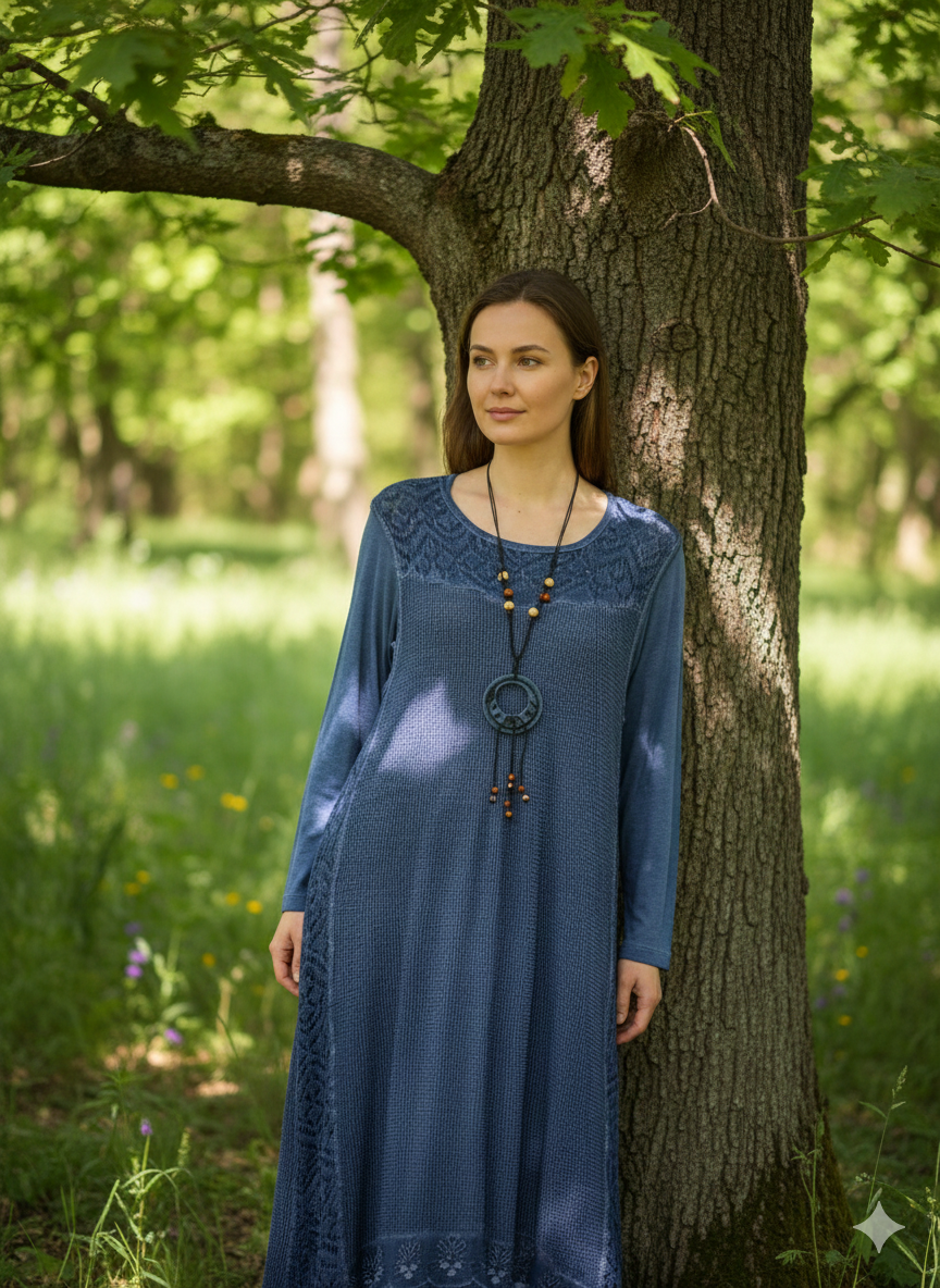 File Detaylı %100 Pamuk Elbise