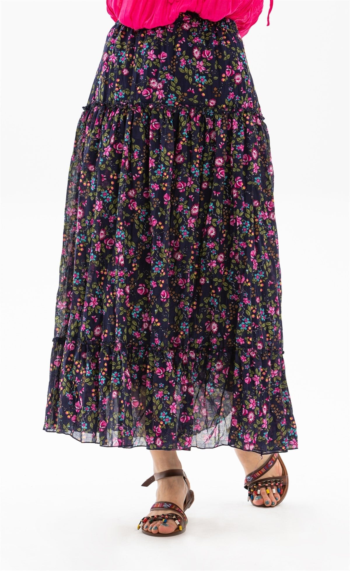 Şile Bezi Astarlı Tomurcuk Desen Etek