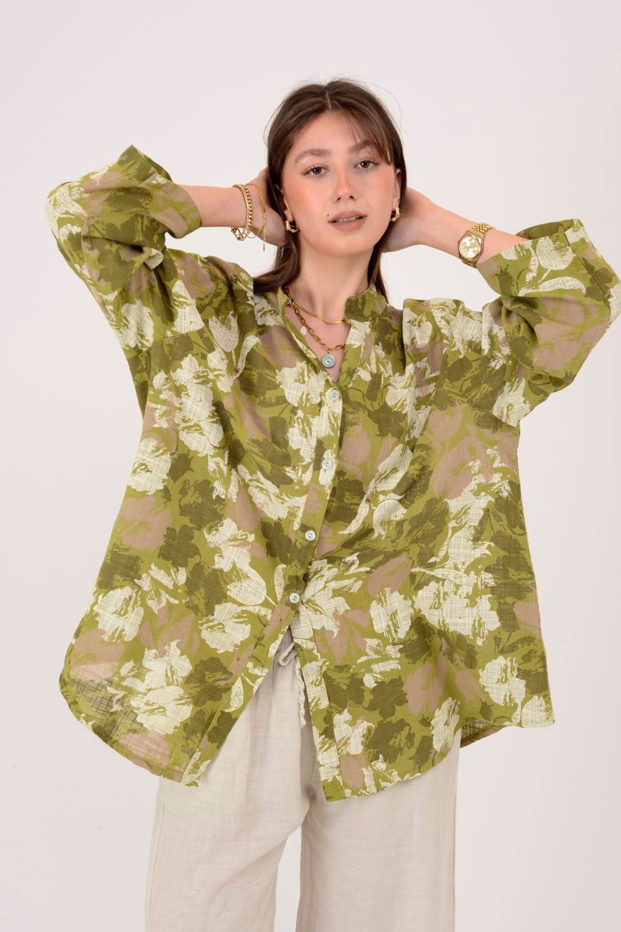 Batik Desen %100 Pamuk Gömlek