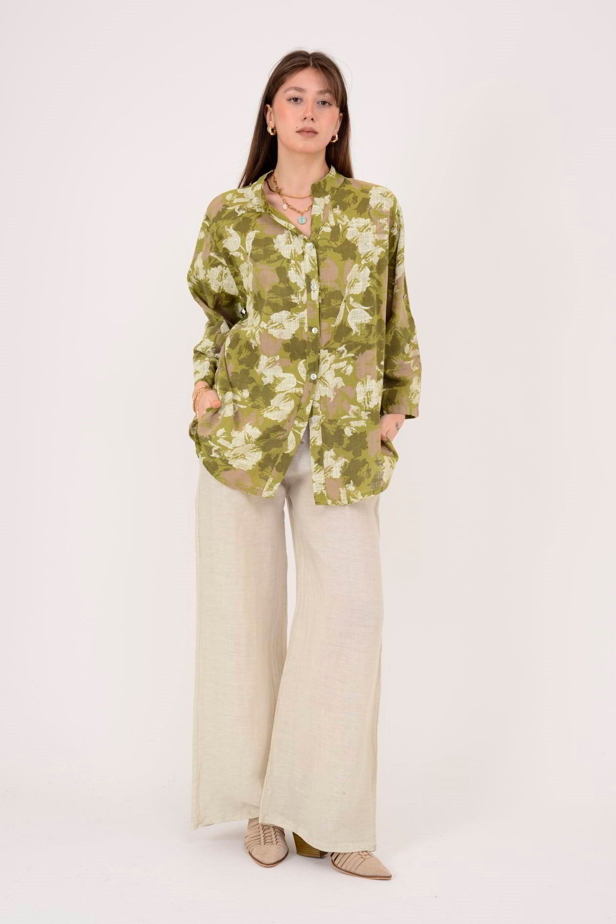 Batik Desen %100 Pamuk Gömlek
