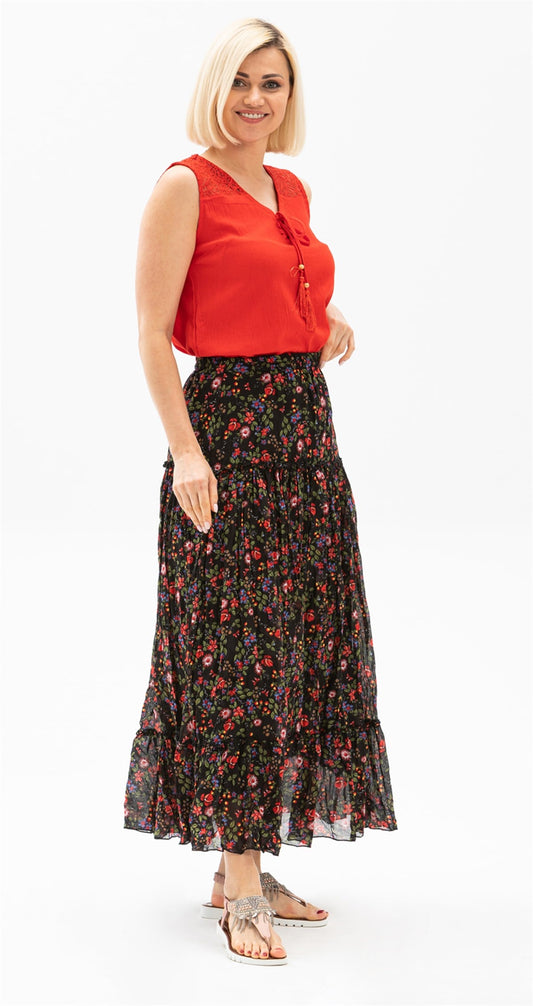 Şile Bezi Astarlı Tomurcuk Desen Etek