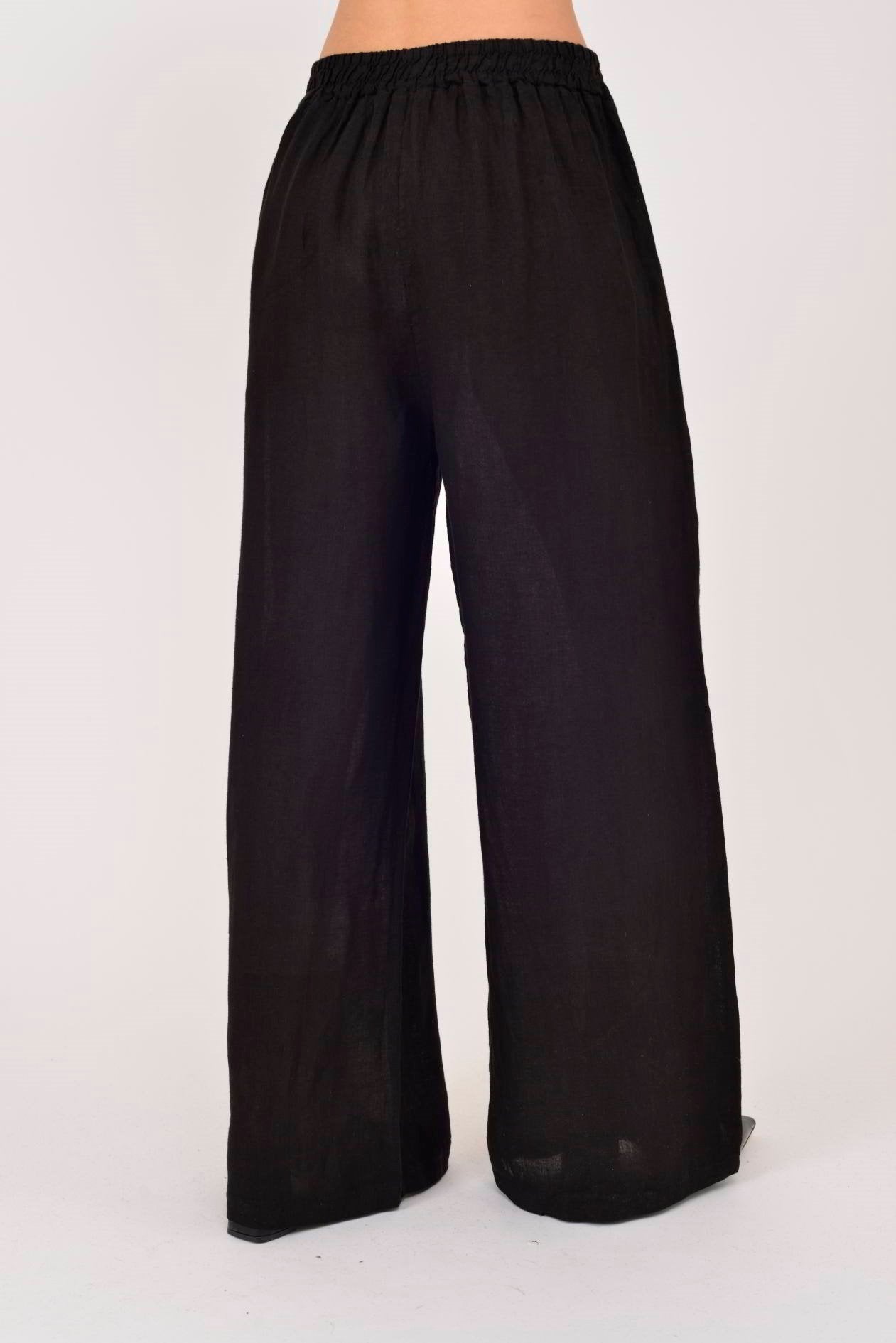 Beli Lastikli İthal Keten Pantolon
