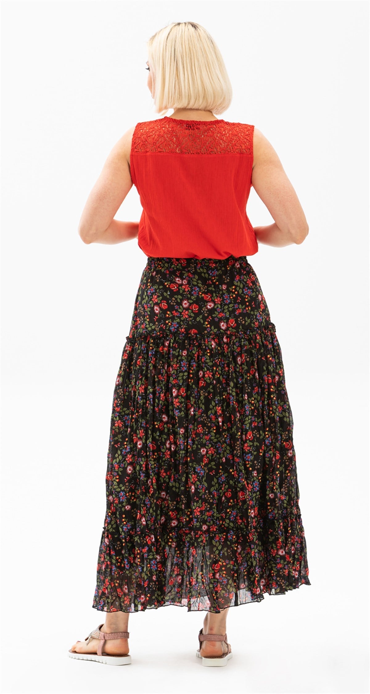 Şile Bezi Astarlı Tomurcuk Desen Etek