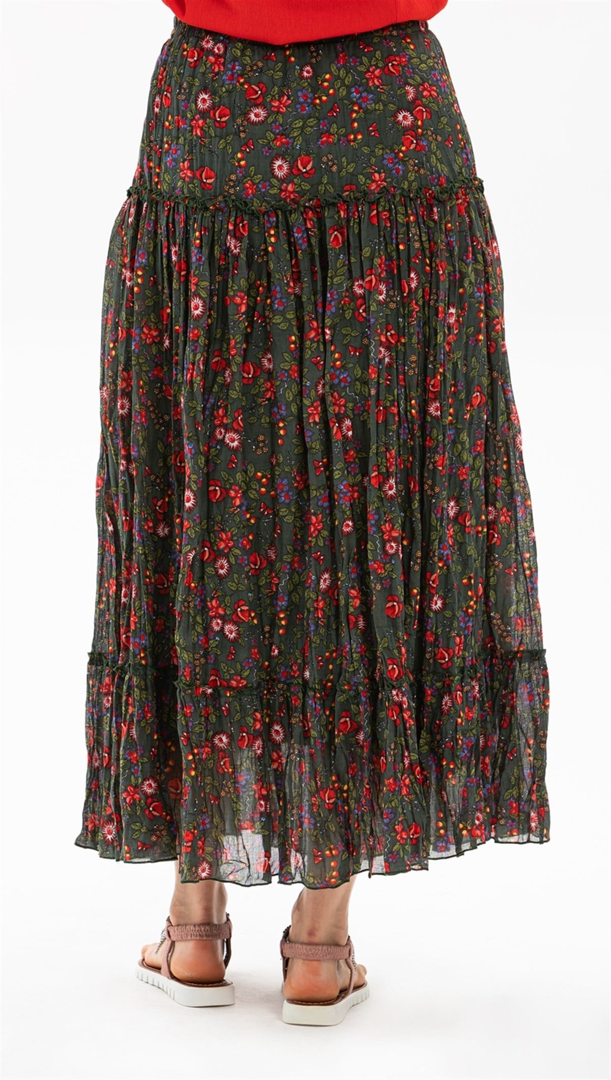 Şile Bezi Astarlı Tomurcuk Desen Etek