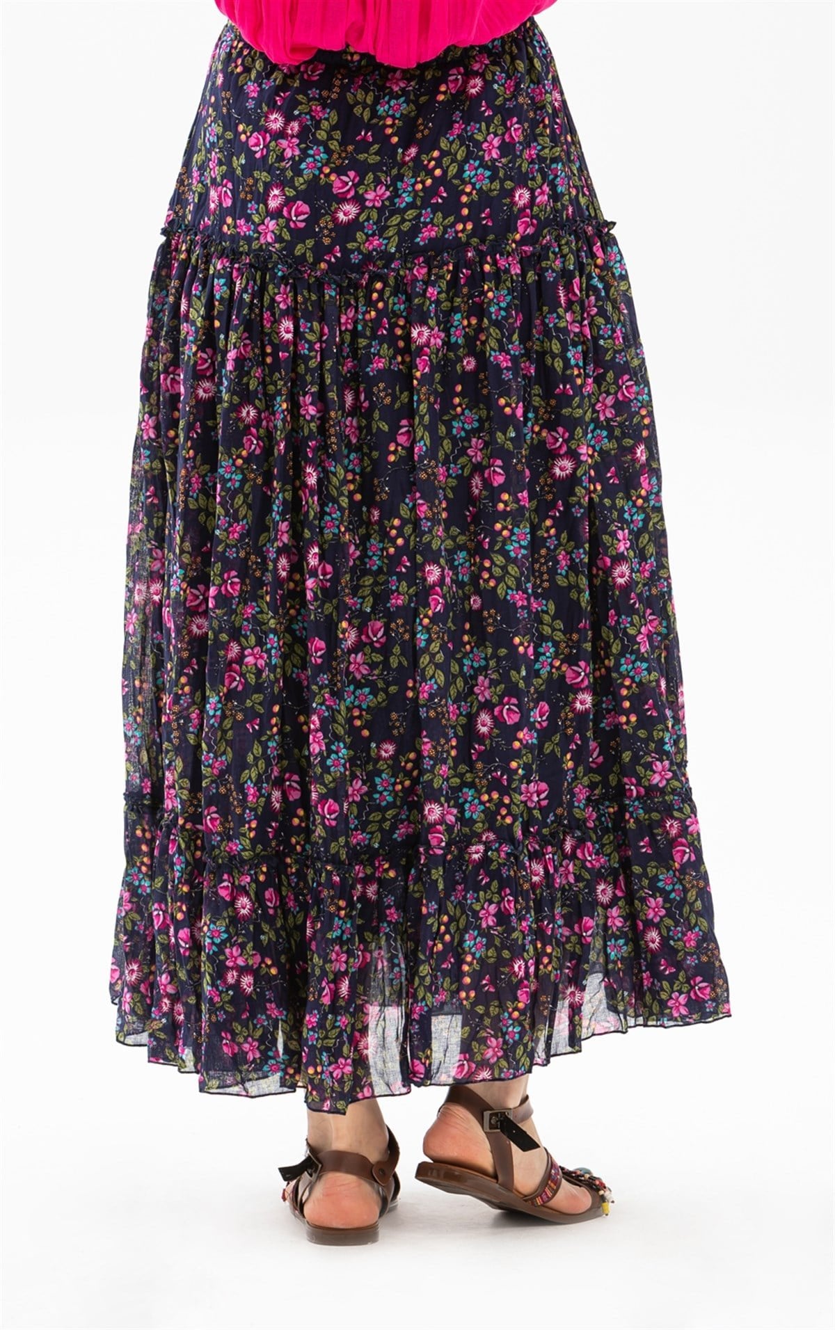 Şile Bezi Astarlı Tomurcuk Desen Etek