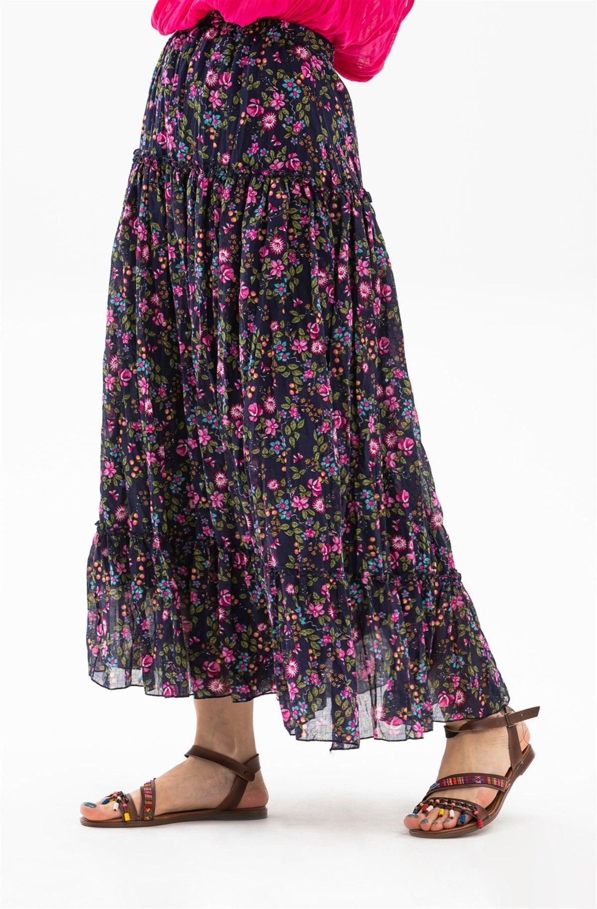 Şile Bezi Astarlı Tomurcuk Desen Etek