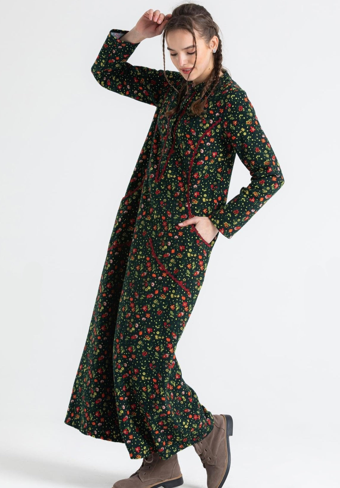 %100 Pamuk Cepli Pazen Elbise