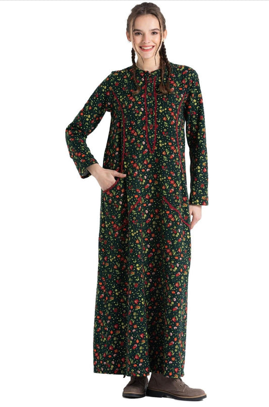 %100 Pamuk Cepli Pazen Elbise