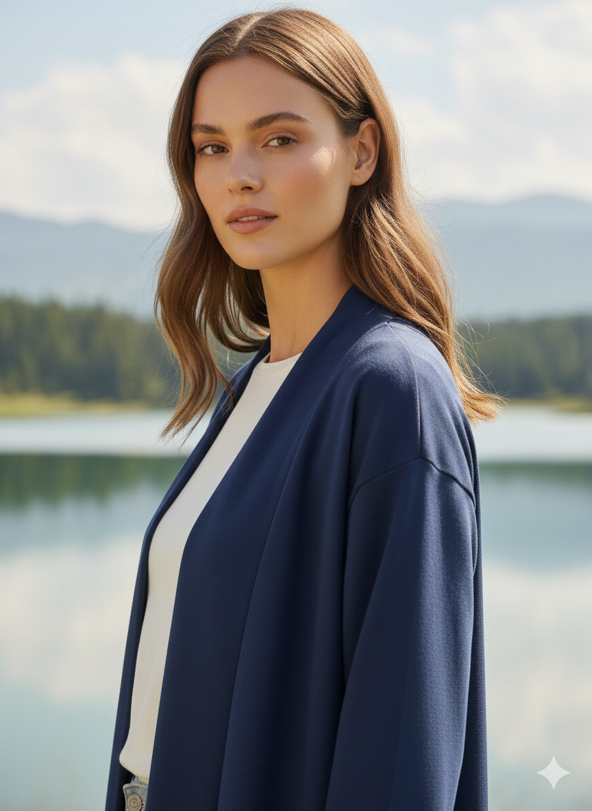 Düğme Detaylı Pamuk Dökümlü Hırka