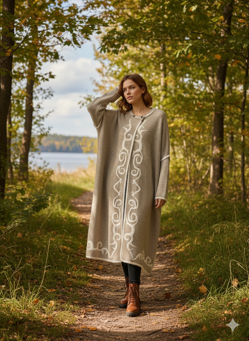 Acı Kahve Desenli Panço