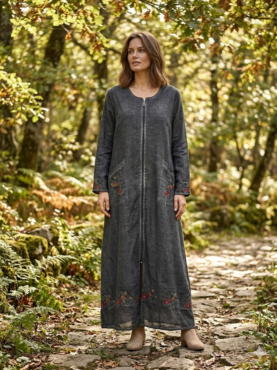 İşleme Detaylı Pamuk Ferace - Park Collection