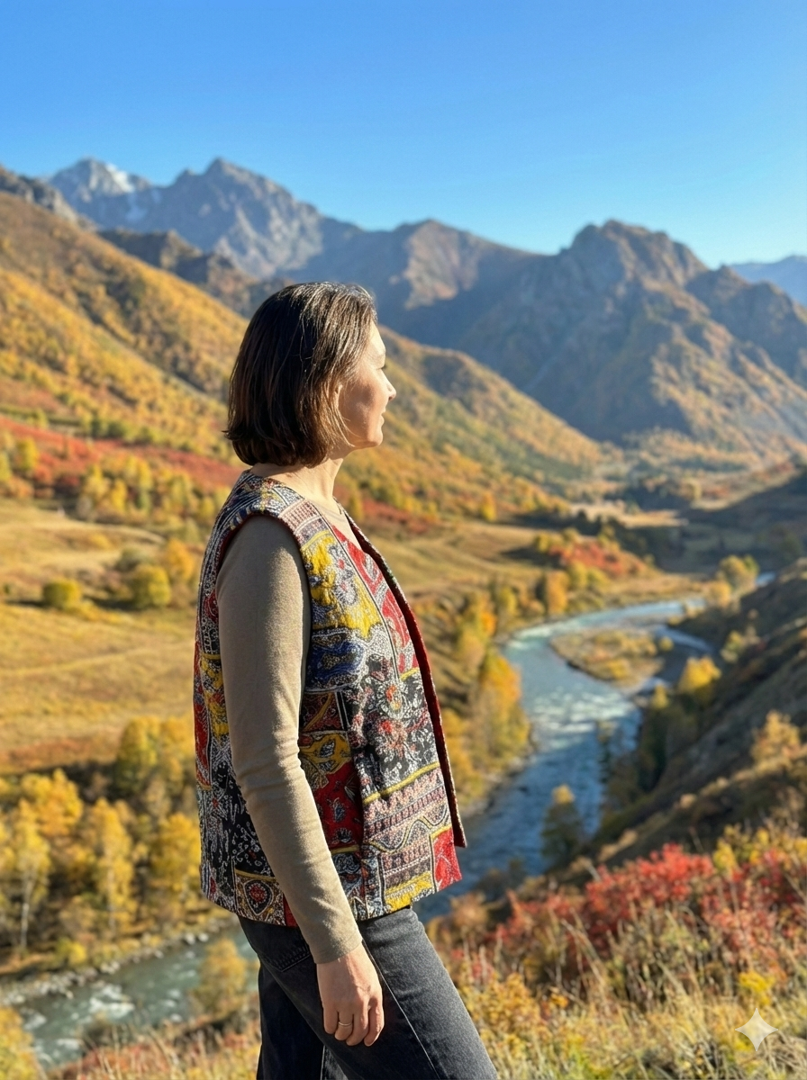 Çift Taraflı Otantik Pazen Yelek