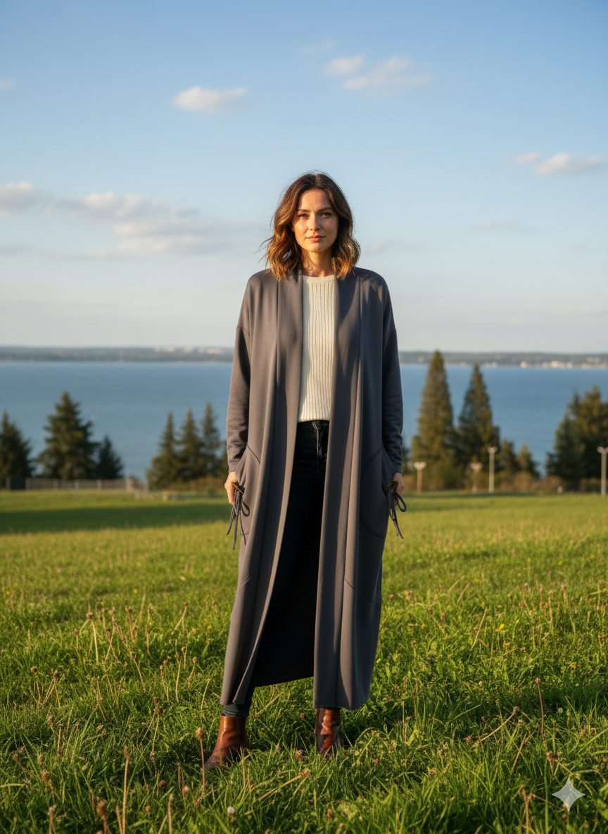 Düğme Detaylı Pamuk Dökümlü Hırka