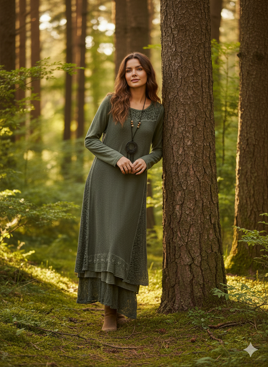 File Detaylı %100 Pamuk Elbise