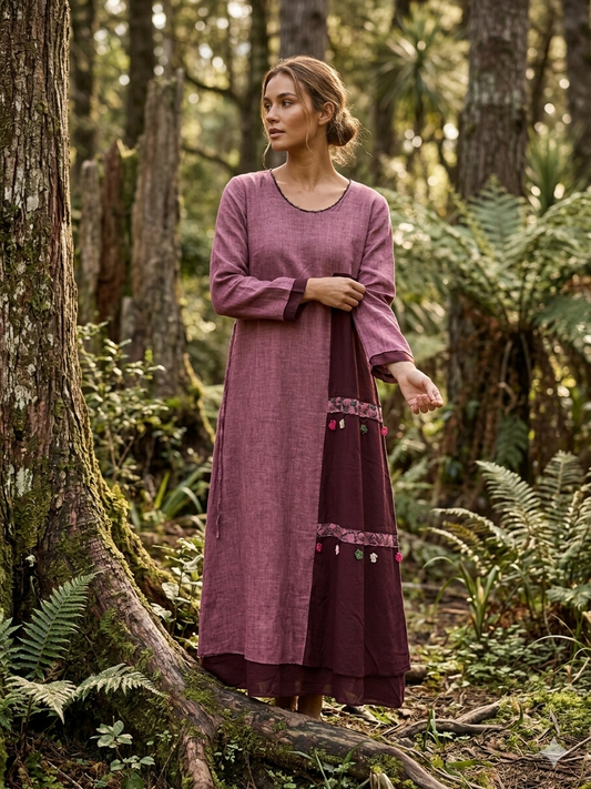 Oya İşlemeli %100 Pamuk Elbise