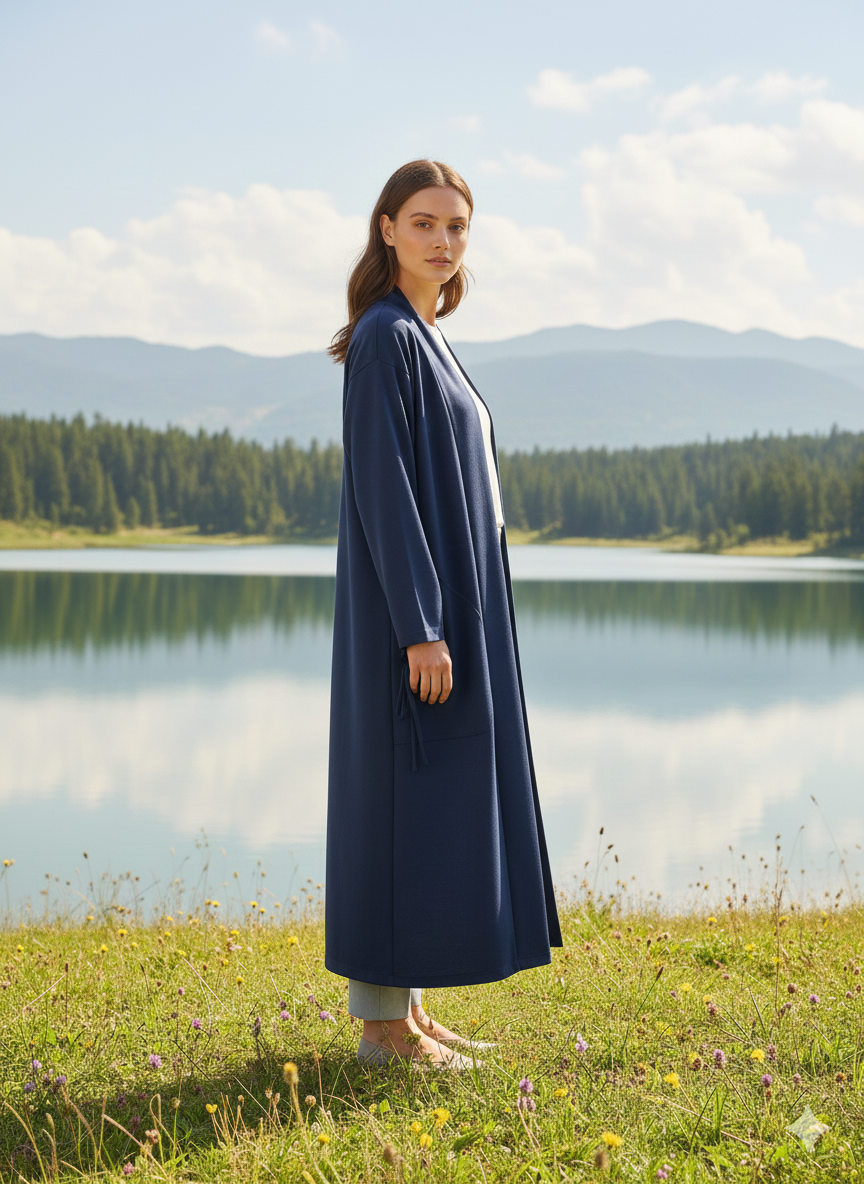 Düğme Detaylı Pamuk Dökümlü Hırka