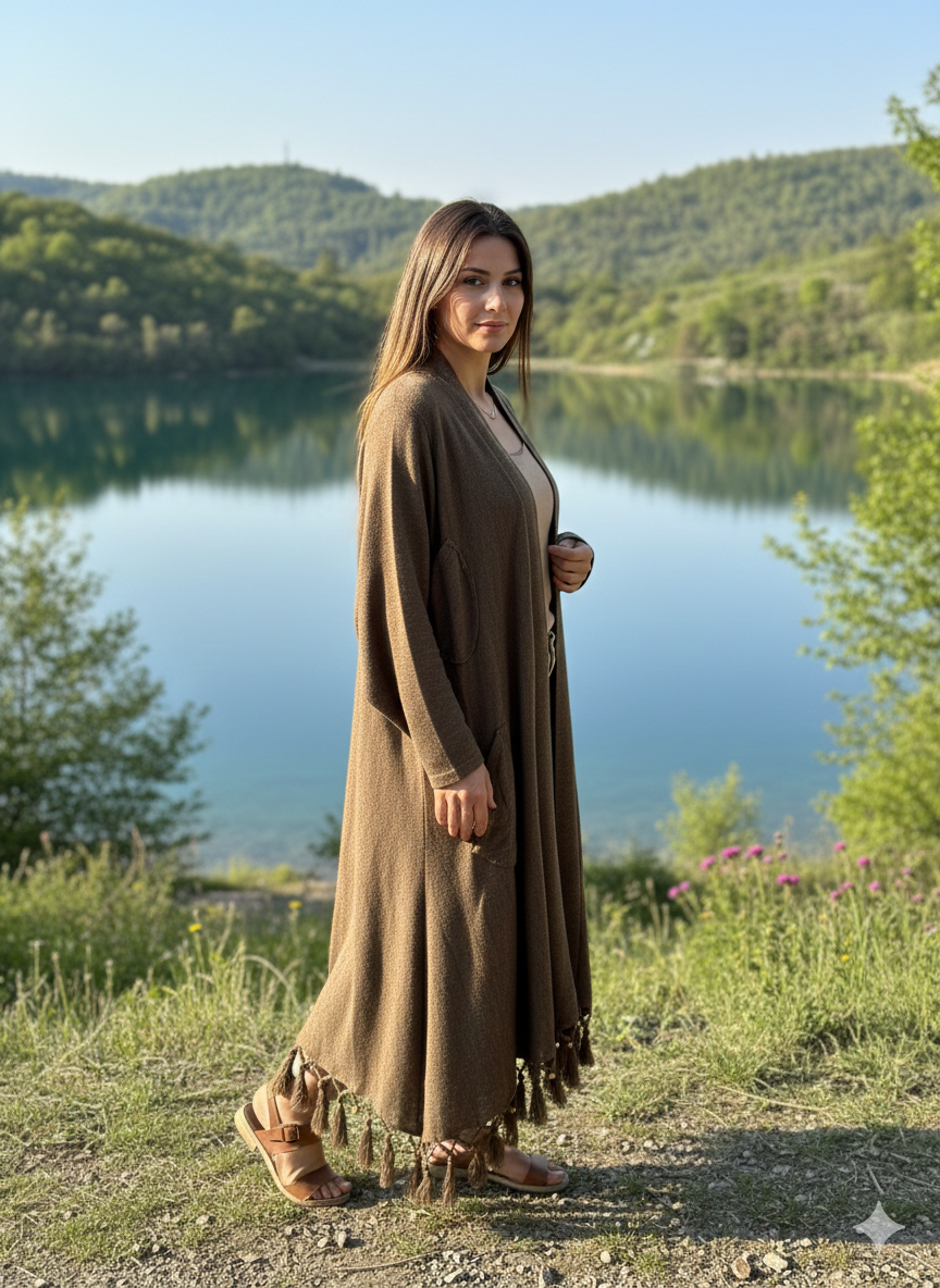 Boncuklu Tasarım Hırka