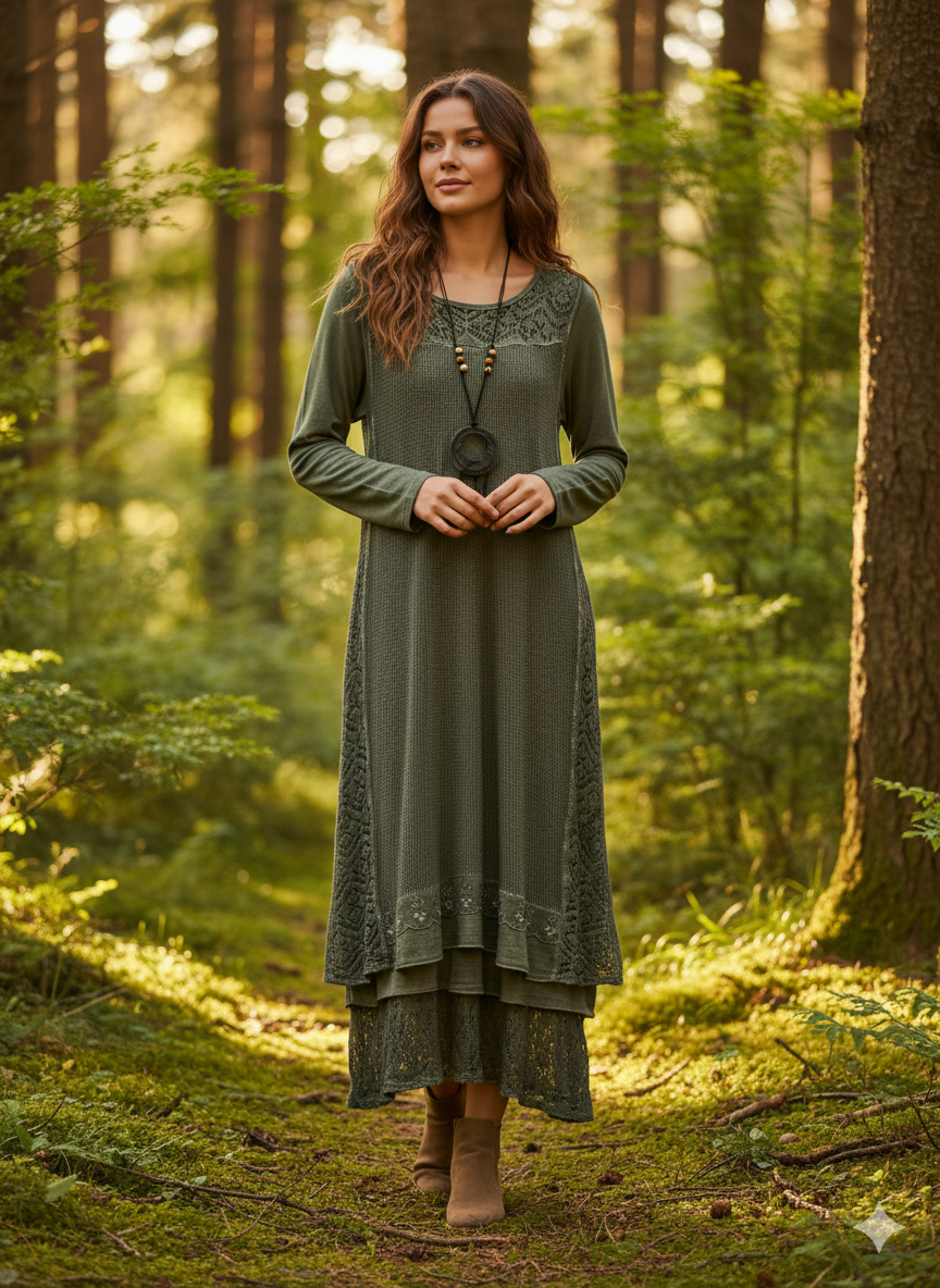 File Detaylı %100 Pamuk Elbise