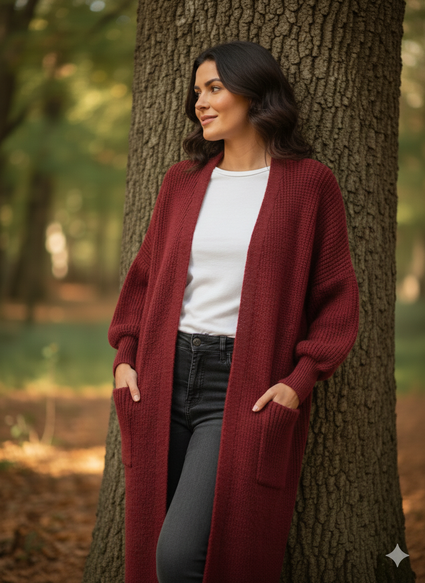 Yün Karışımı Dökümlü Hırka