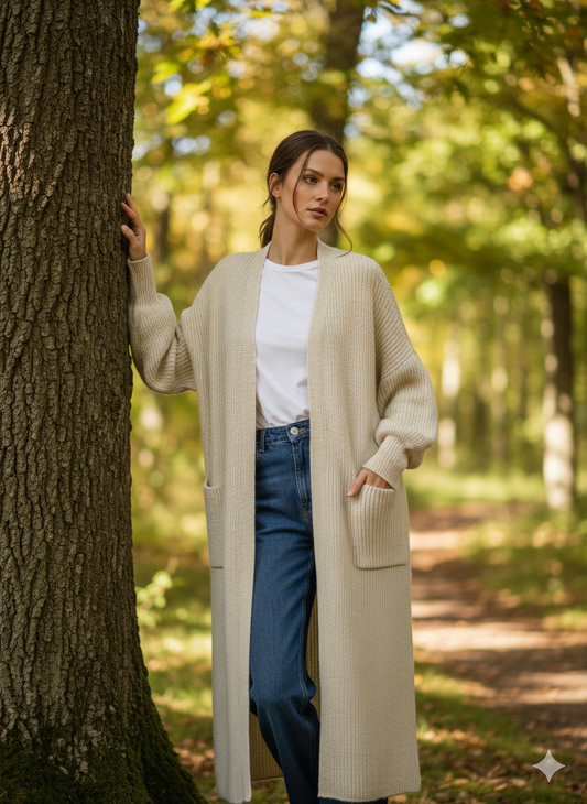 Yün Karışımı Dökümlü Hırka