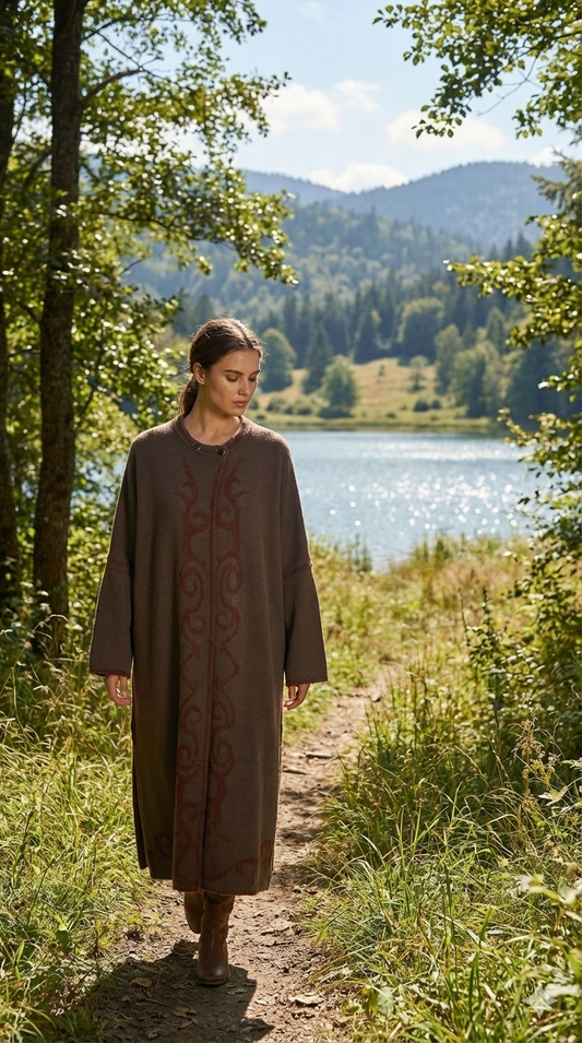 Acı Kahve Desenli Panço