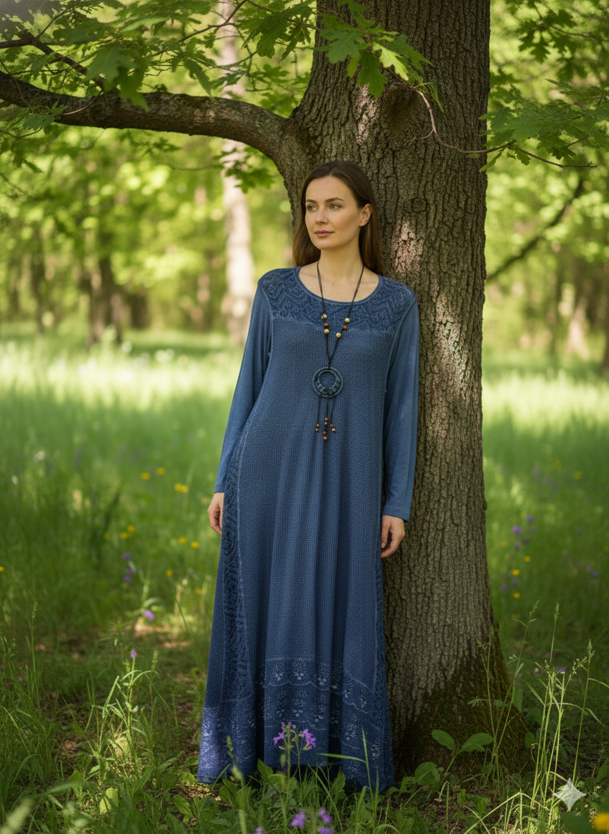 File Detaylı %100 Pamuk Elbise