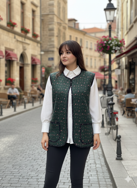 Çift Taraflı %100 Pamuk Pazen Yelek