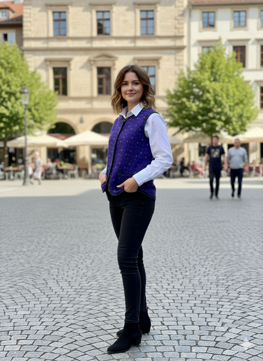 Çift Taraflı %100 Pamuk Pazen Yelek