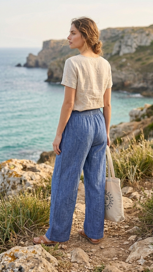 %100 Pamuk Tülbent Kumaş Pantolon