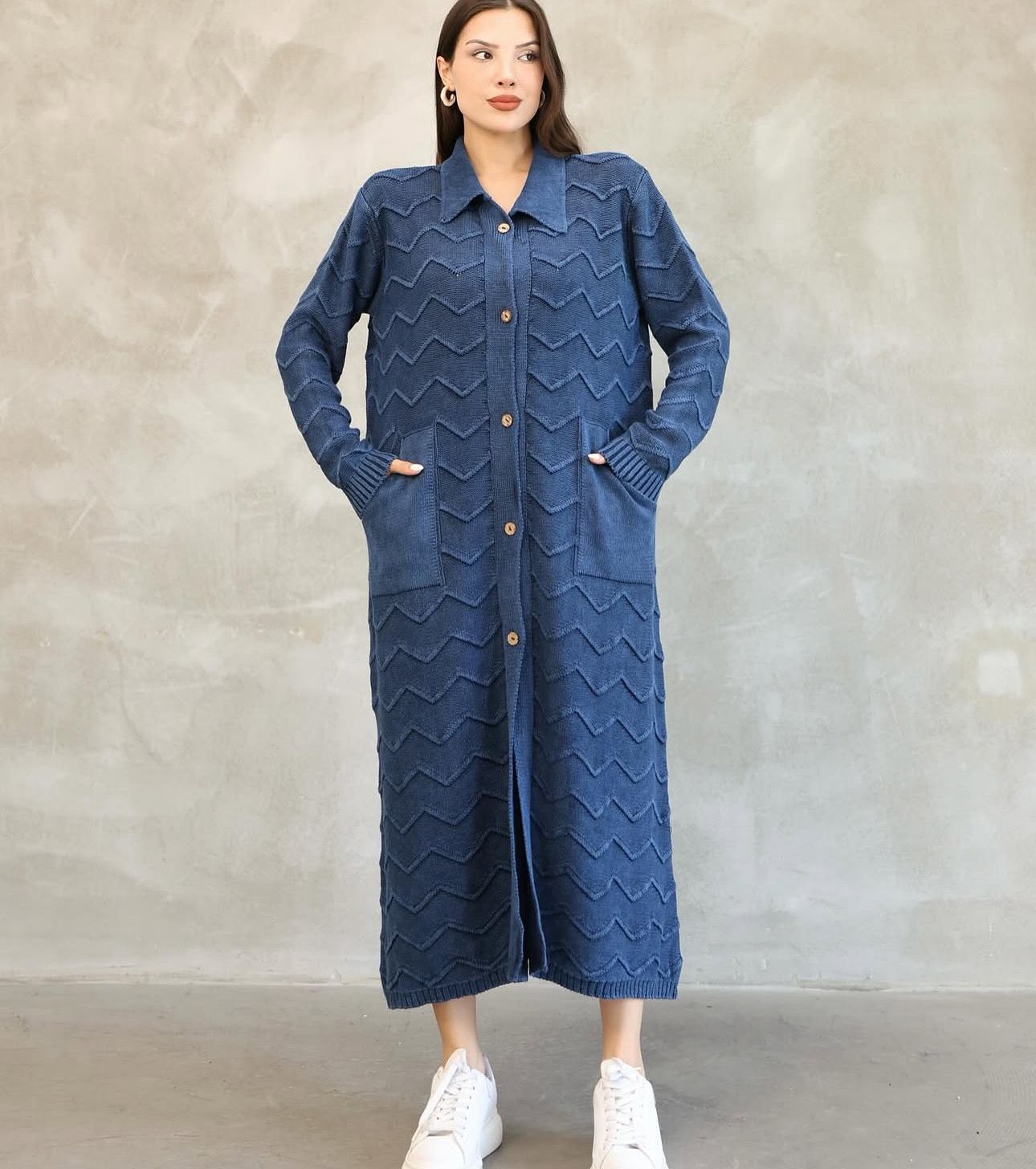 %100 Pamuk Uzun Dokuma Hırka