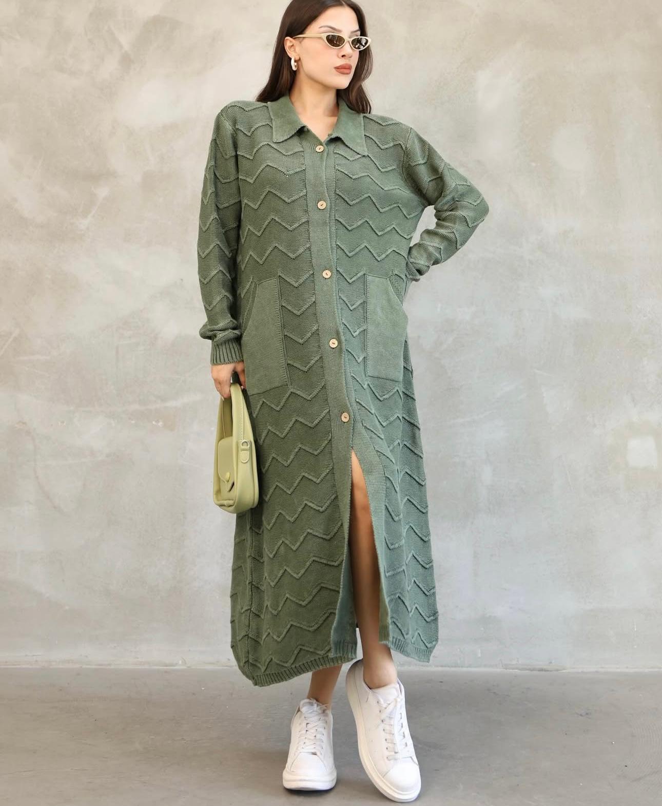 %100 Pamuk Uzun Dokuma Hırka