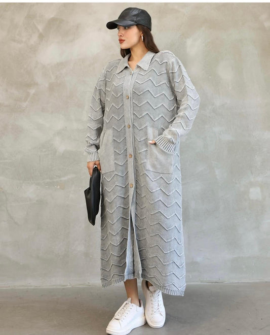 %100 Pamuk Uzun Dokuma Hırka