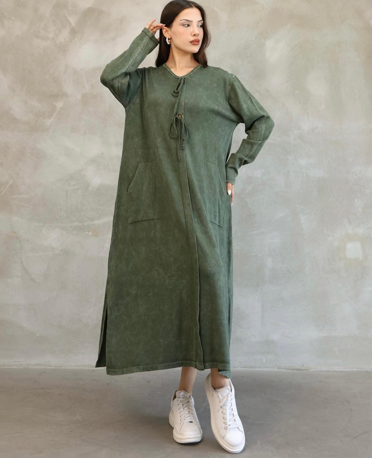 100% Cotton Dress-Tunic with Pocket Detail and Drawstring