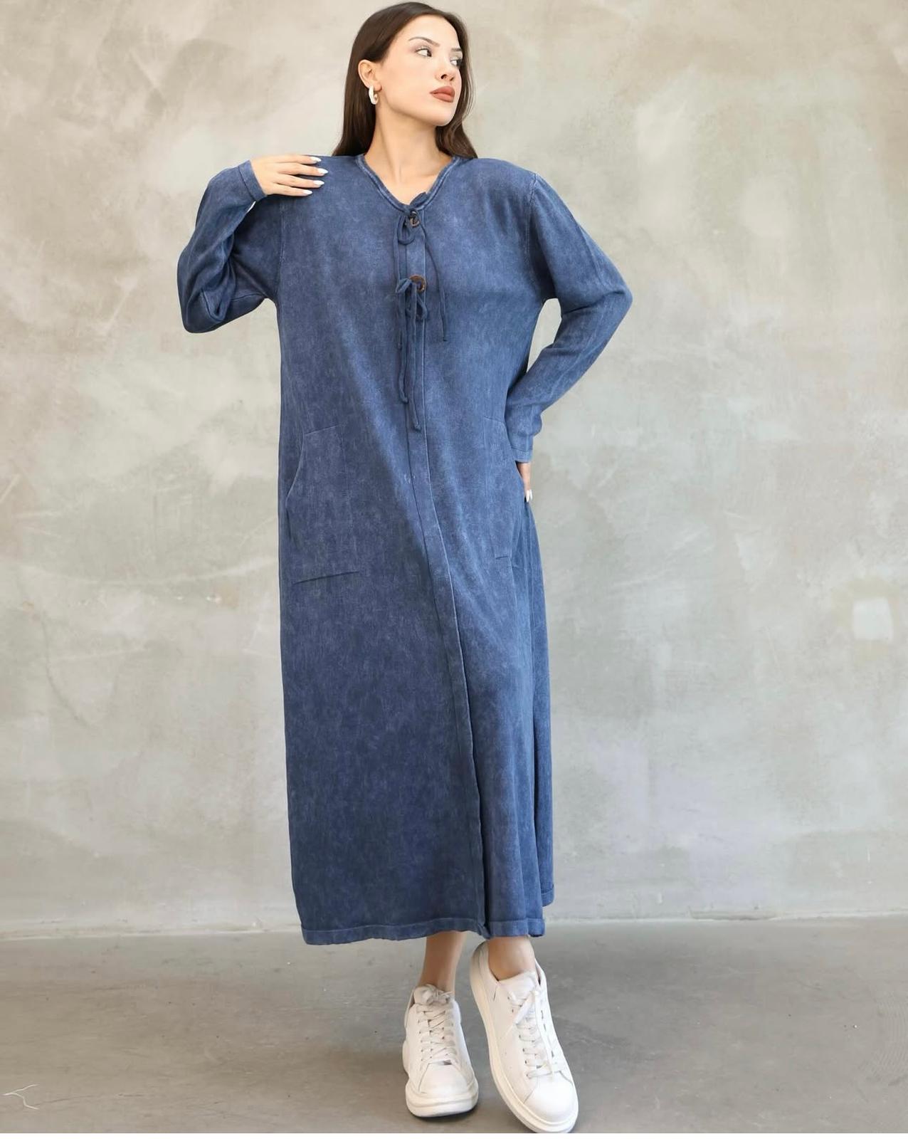100% Cotton Dress-Tunic with Pocket Detail and Drawstring