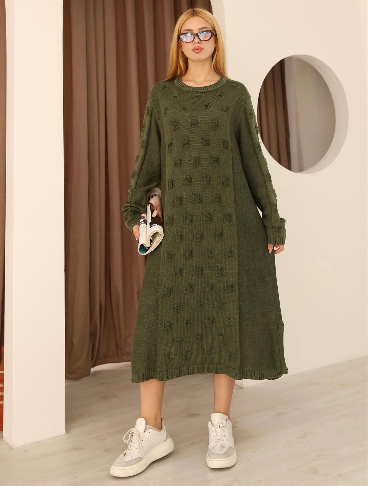 %100 Pamuk Dokuma Tasarım Tunik