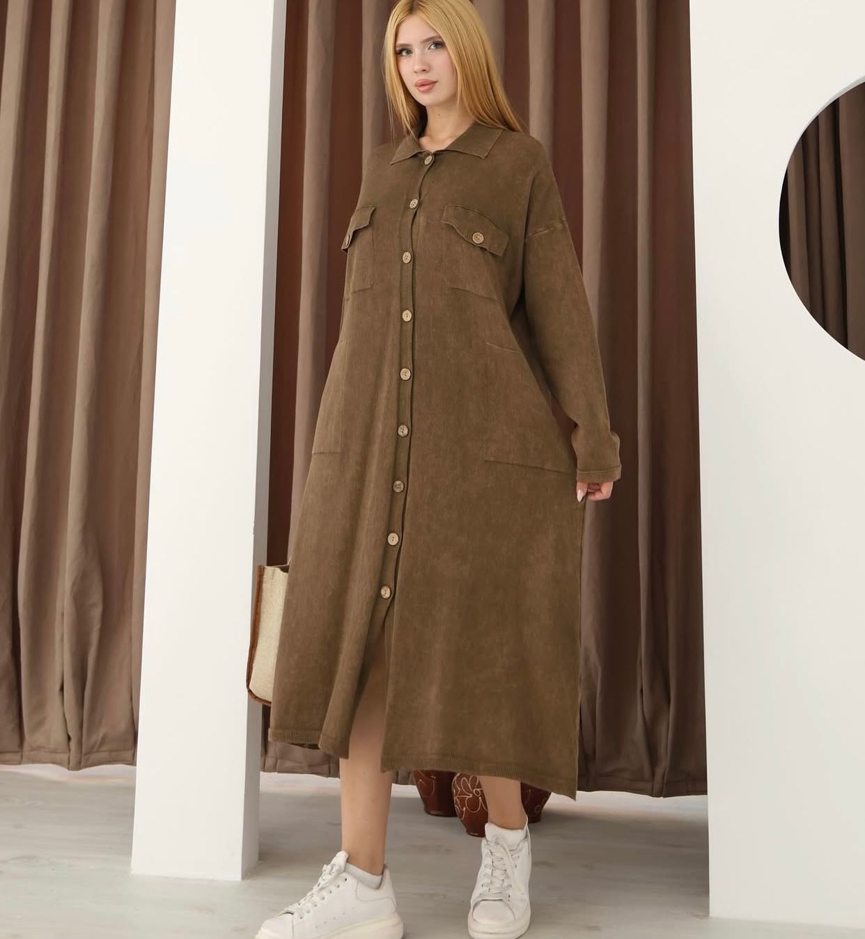 Buttoned 100% Cotton Cardigan