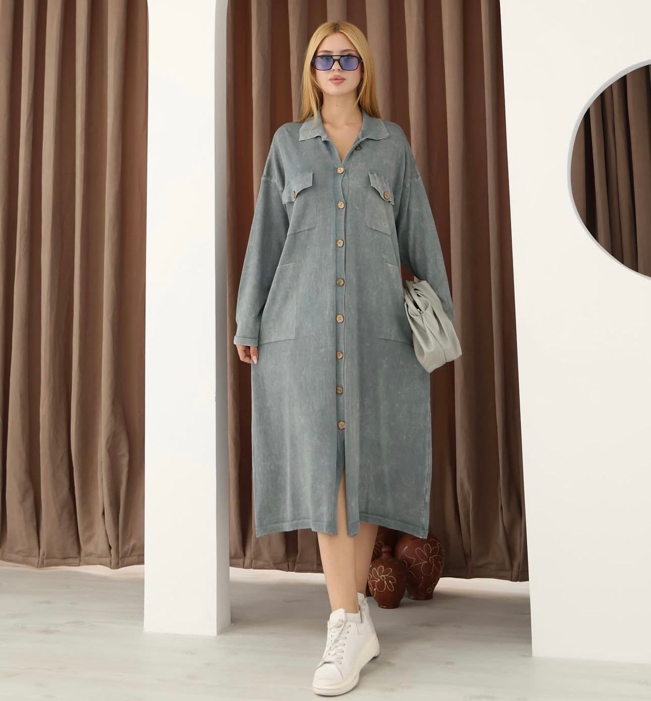 Buttoned 100% Cotton Cardigan