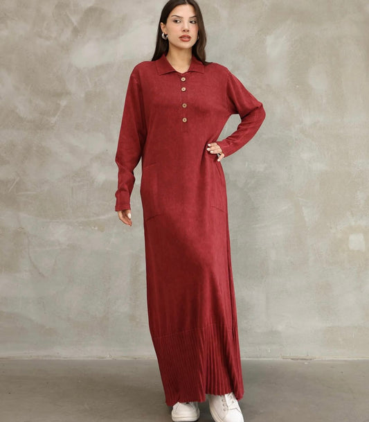 Polo Yaka %100 Pamuk Elbise