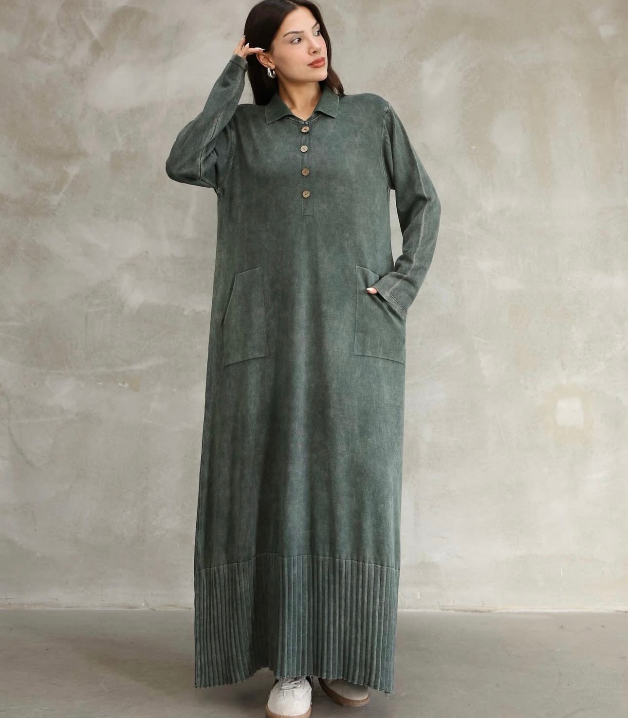 Polo Collar 100% Cotton Dress