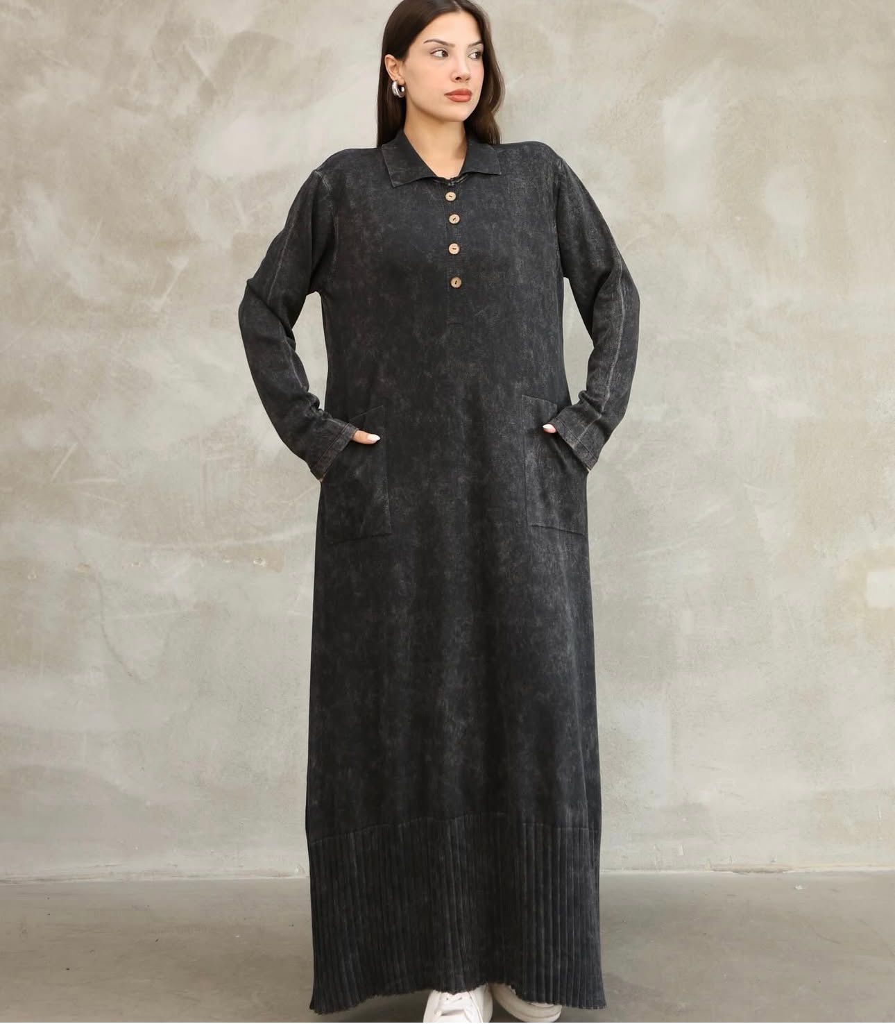 Polo Collar 100% Cotton Dress