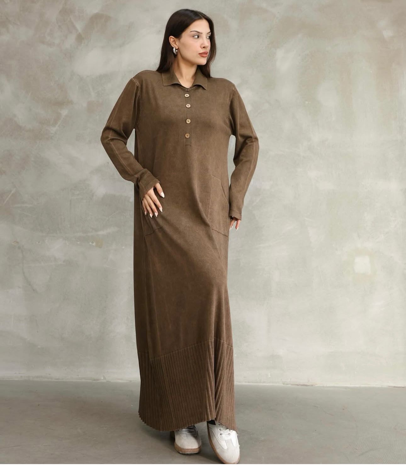 Polo Collar 100% Cotton Dress