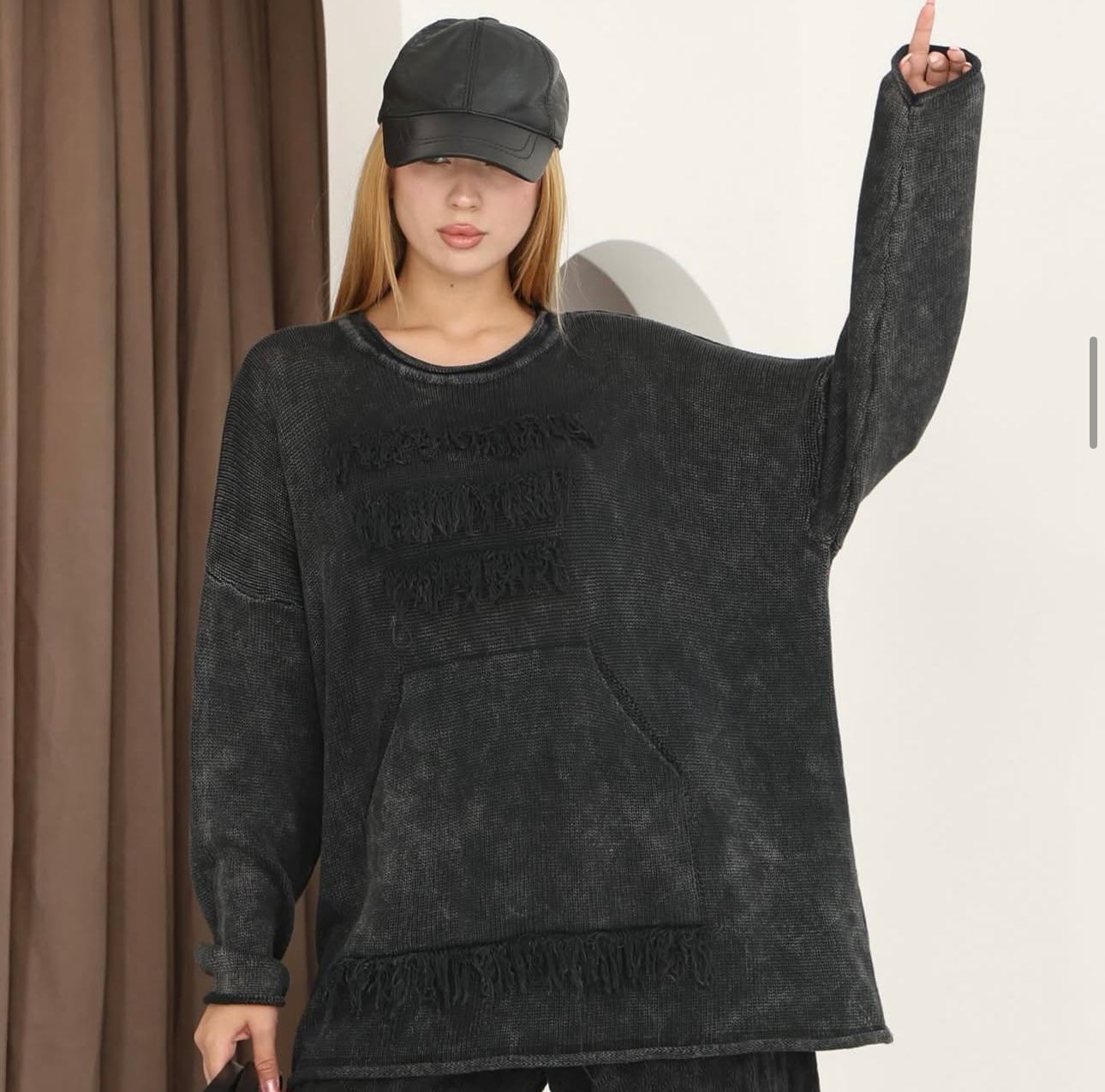 Design 100% Cotton Woven Top Sweater