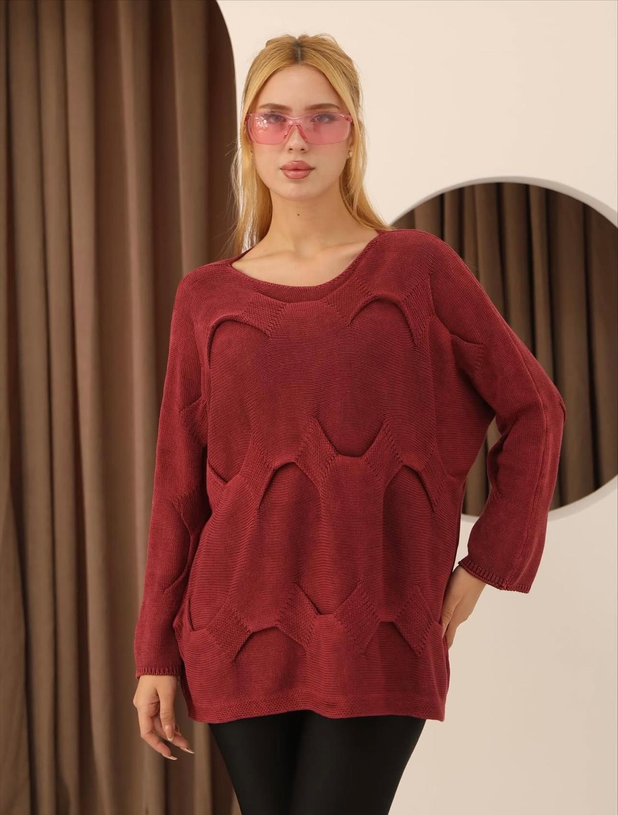 %100 Pamuk Rahat Kalıp Tasarım Kazak