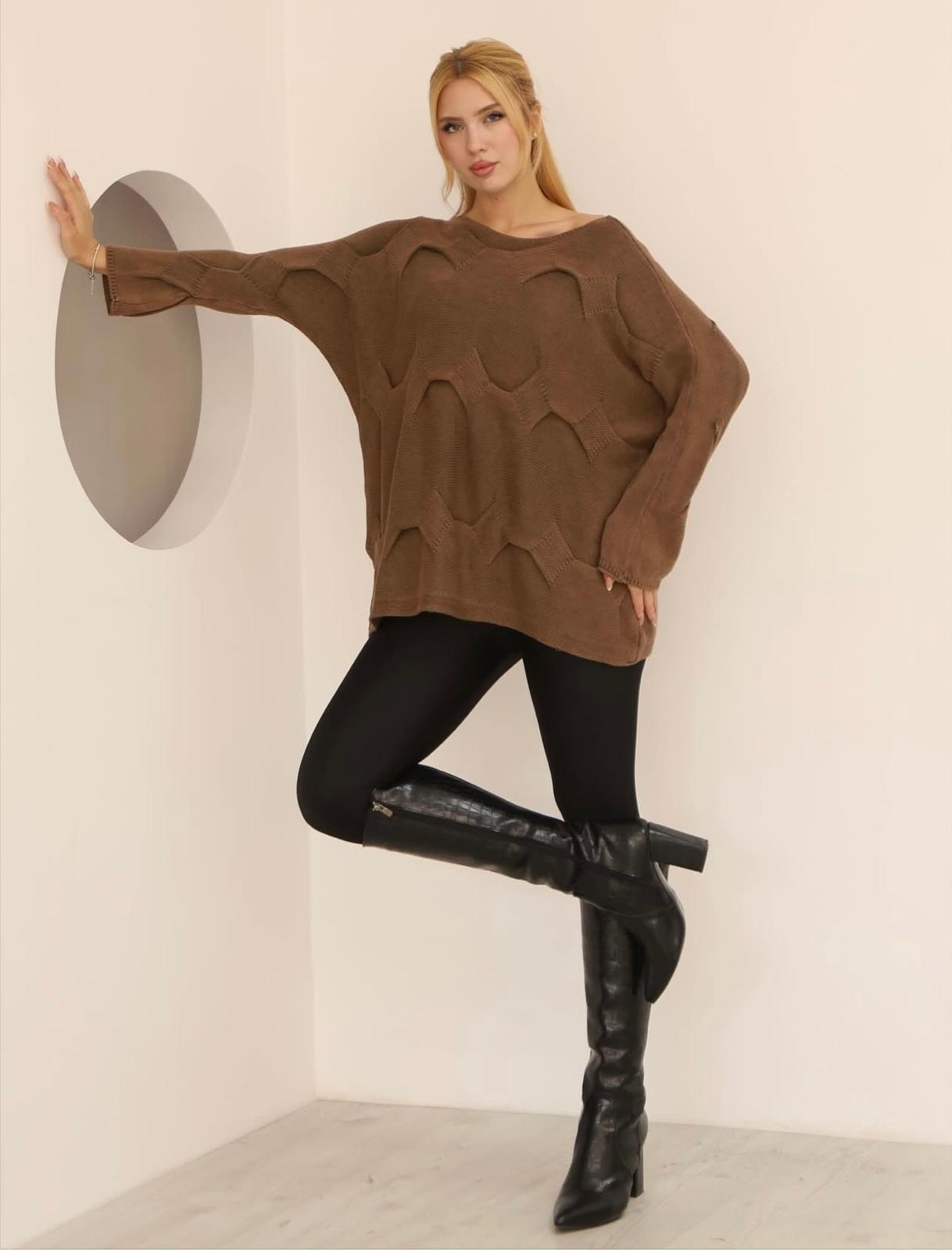 %100 Pamuk Rahat Kalıp Tasarım Kazak