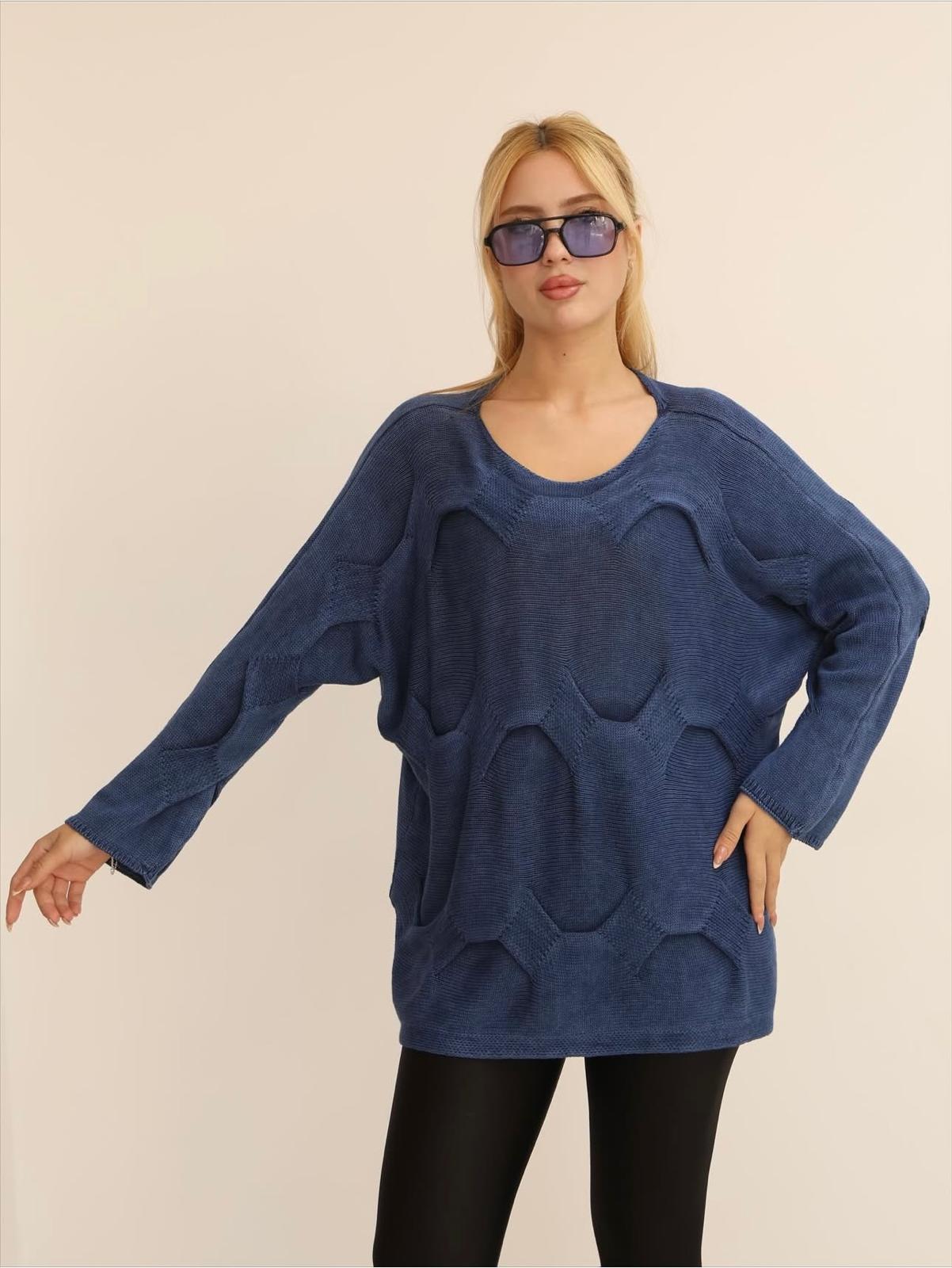 %100 Pamuk Rahat Kalıp Tasarım Kazak