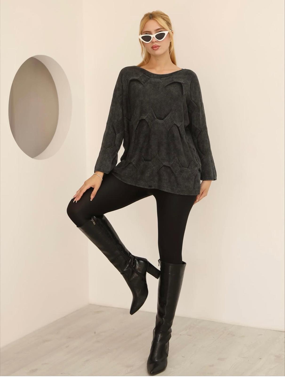 %100 Pamuk Rahat Kalıp Tasarım Kazak