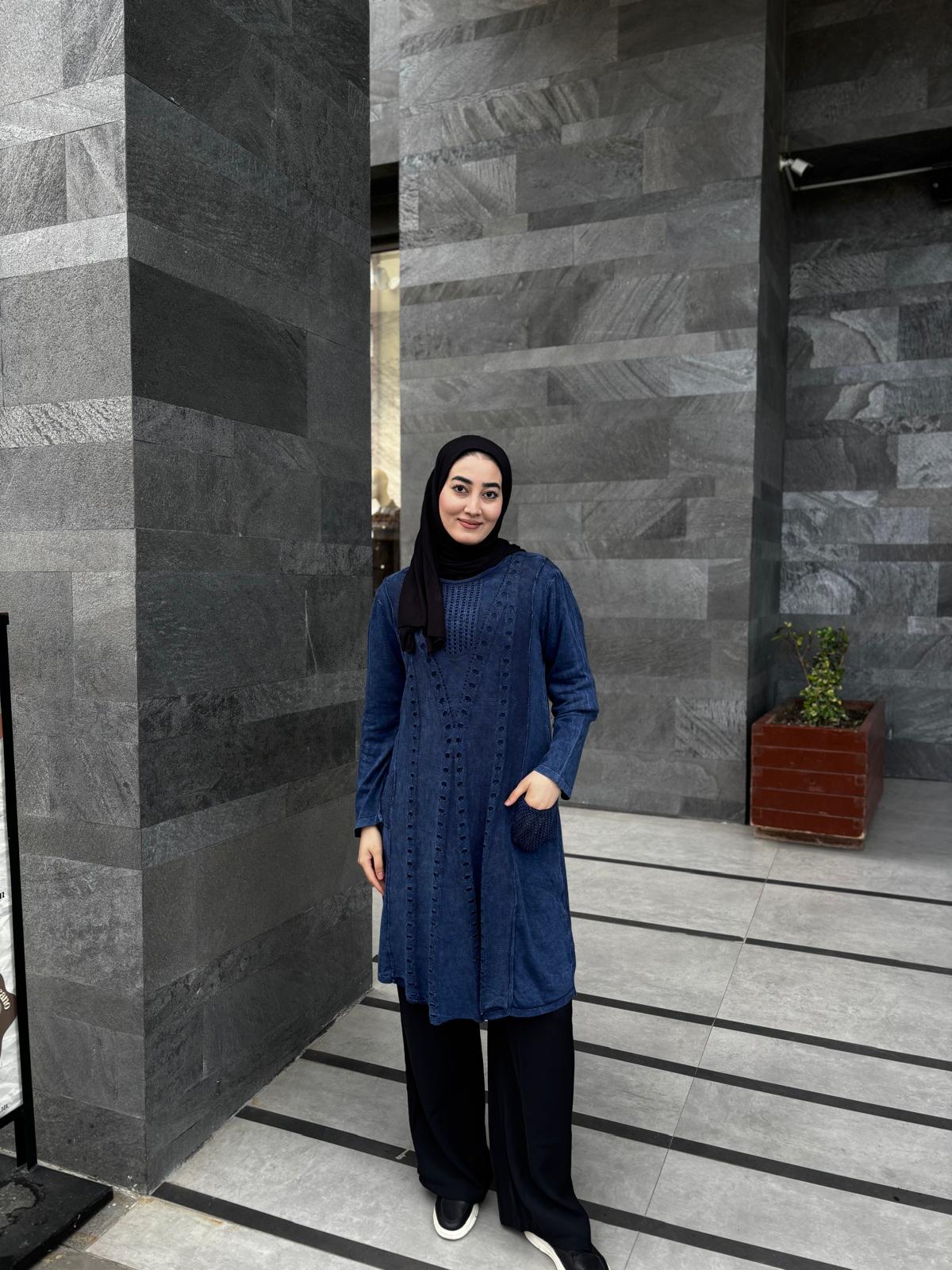 Güpür Detaylı %100 Pamuk Ara Boy Tunik