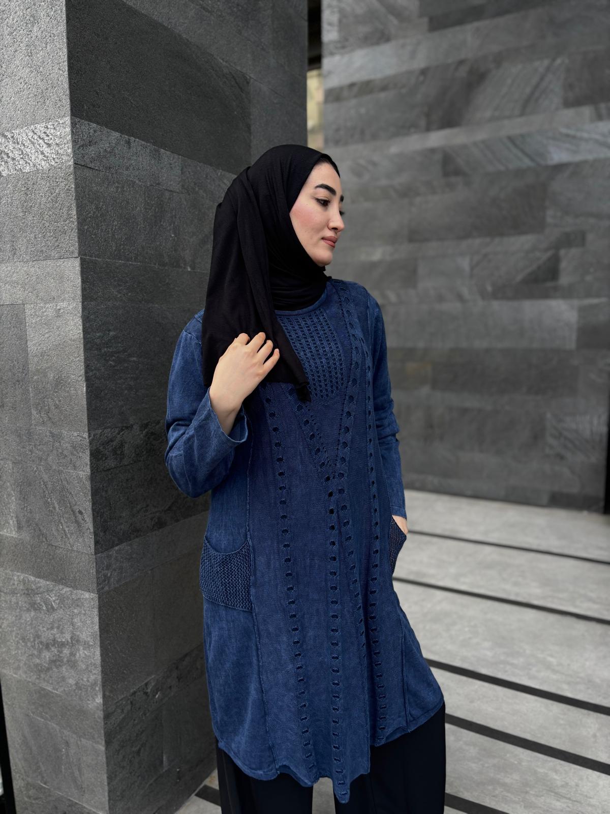 Güpür Detaylı %100 Pamuk Ara Boy Tunik