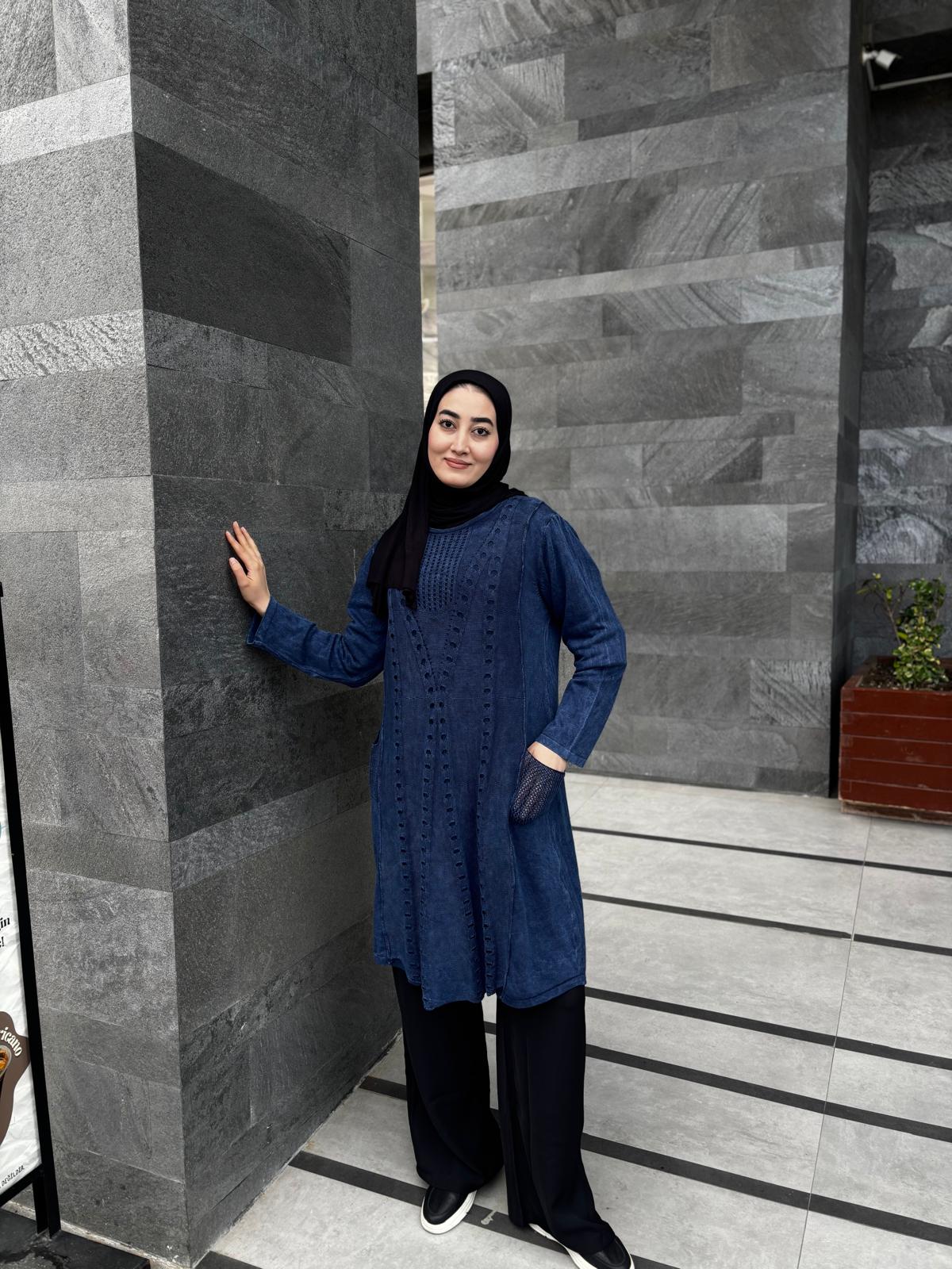 Güpür Detaylı %100 Pamuk Ara Boy Tunik