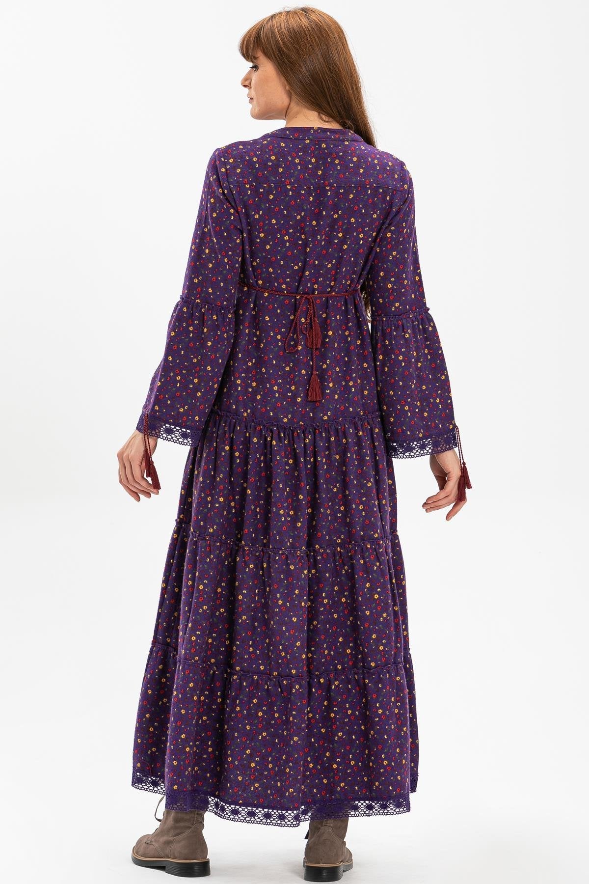 Floral Flannel 100% Cotton Long Dress